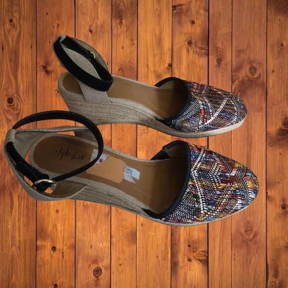 Style & Co Women’s Size 8M Mailena 3" Wedge Espadrille Ankle Strap Sandals - Picture 4 of 8